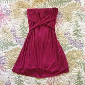 Strapless cotton pullover dress